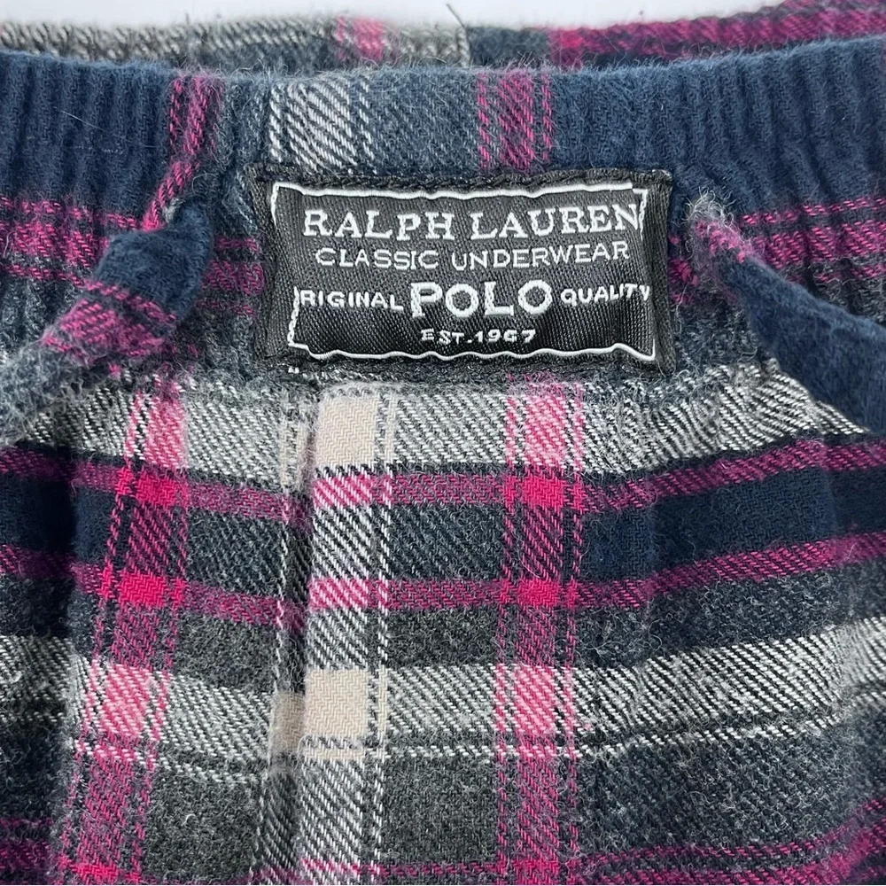 Polo Ralph Lauren 100% Cotton Plaid Drawstring Lounge Pants Size L; Sleepwear